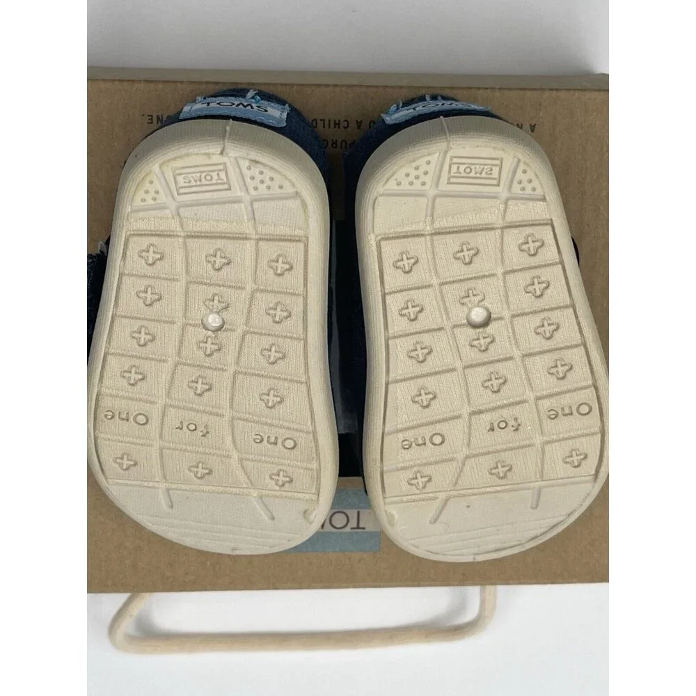 TOMS CRIB ALPARGATA Shoes Size 2 Baby Girls Boys‎ Blue